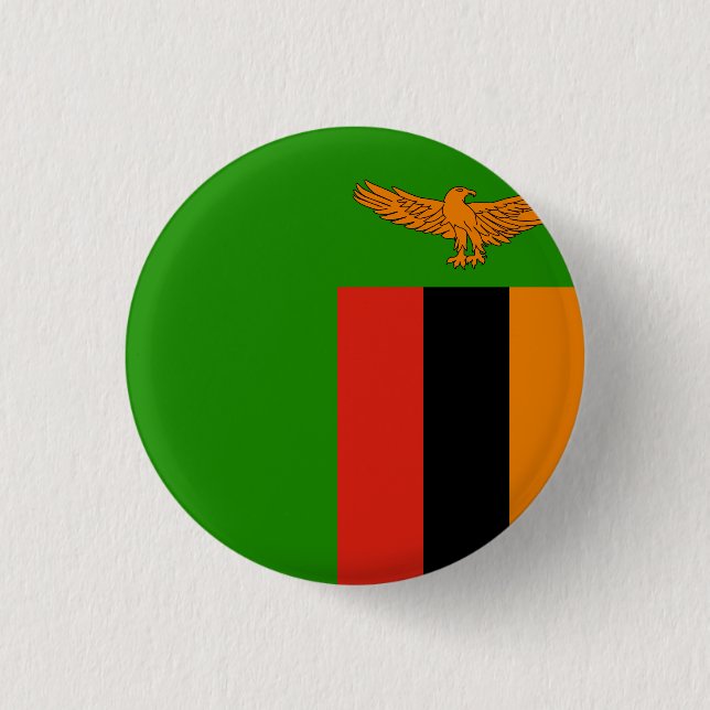 Flag of Zambia 1 Inch Round Button (Front)