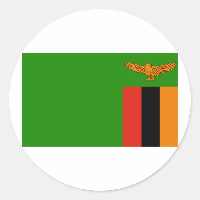 Flag of Zambia Classic Round Sticker (Front)