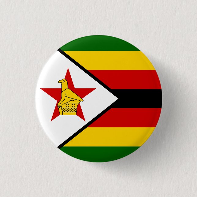 Flag of Zimbabwe 1 Inch Round Button (Front)