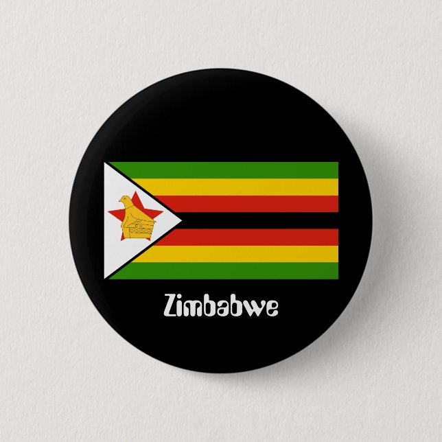 Flag of Zimbabwe 2 Inch Round Button (Front)