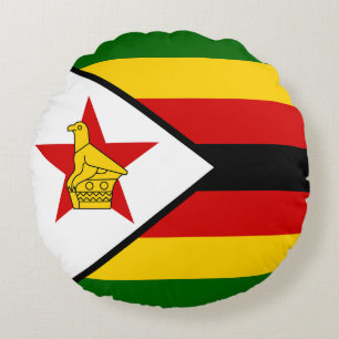 Flag of Zimbabwe Round Pillow