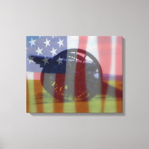 Flag Over Antietam Cannons Canvas Print