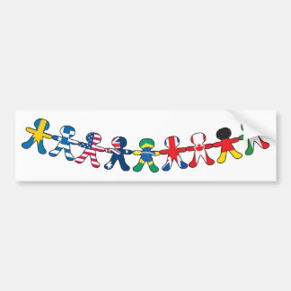 Flag Paper Dolls Bumper Sticker