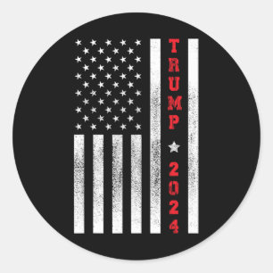 Flag Patriotic 4th Of July Trump 2024 Classic Round Sticker