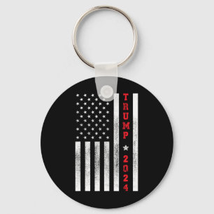 Flag Patriotic 4th Of July Trump 2024  Keychain