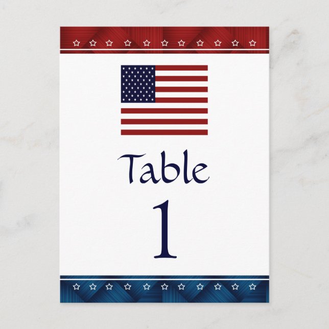 Flag Patriotic Party - États-Unis Numéro de table  (Devant)