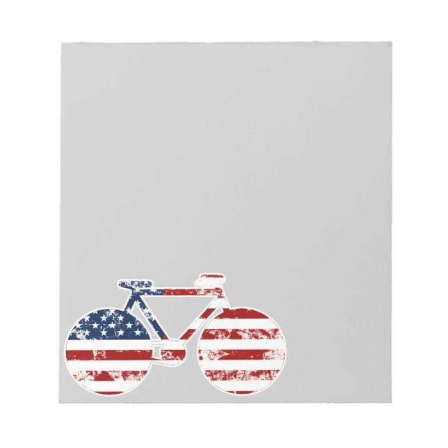 flag patriotic United States of America bicycle Notepad (Front)