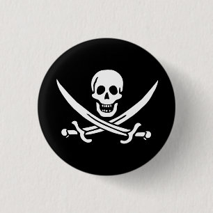 Flag Pirate Jolly Roger 1 Inch Round Button
