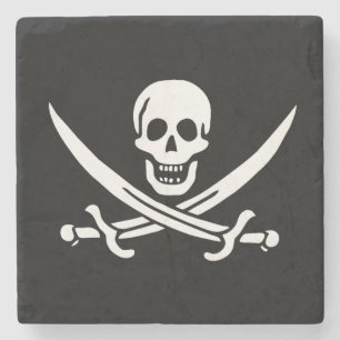 Flag Pirate Jolly Roger Stone Coaster