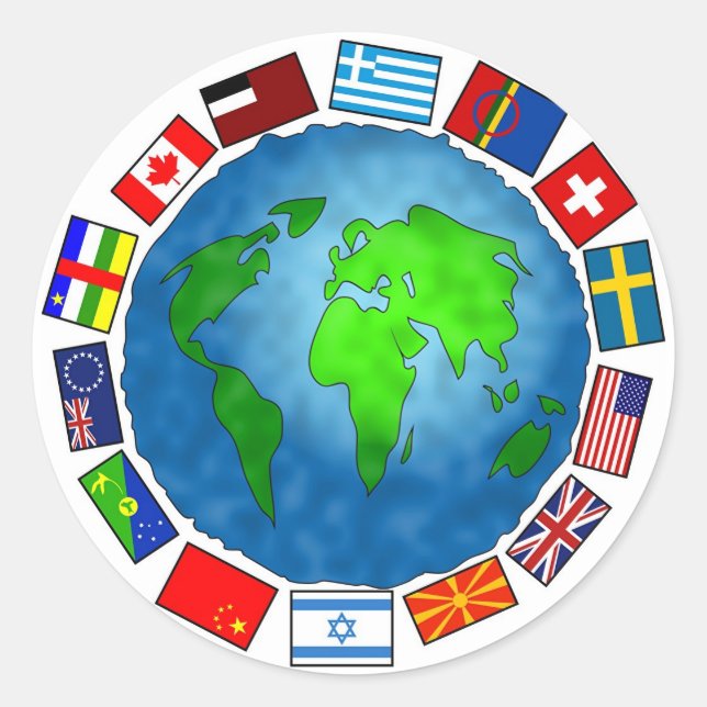 Flag Planet Classic Round Sticker (Front)