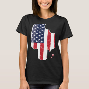 Flag Popsicle Ice Pop 4th of July Patriotic Graphi T-Shirt