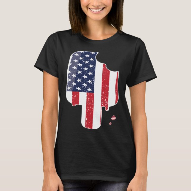 Flag Popsicle Ice Pop 4th of July Patriotic Graphi T-Shirt (Front)