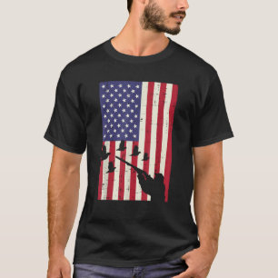 Flag Quail Pheasant Hunting Vintage Upland Hunt Pa T-Shirt