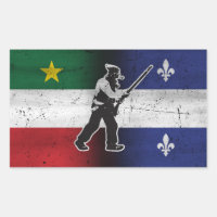 Flag Quebec and Patriot Henri Julien eroded