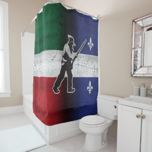 Flag Quebec and Patriote Henri Julien eroded