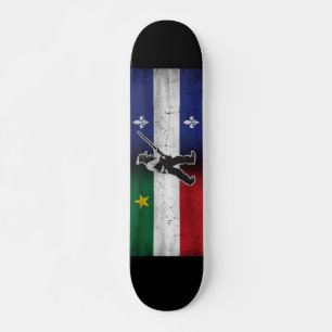 Flag Quebec and Patriote Henri Julien eroded Skateboard