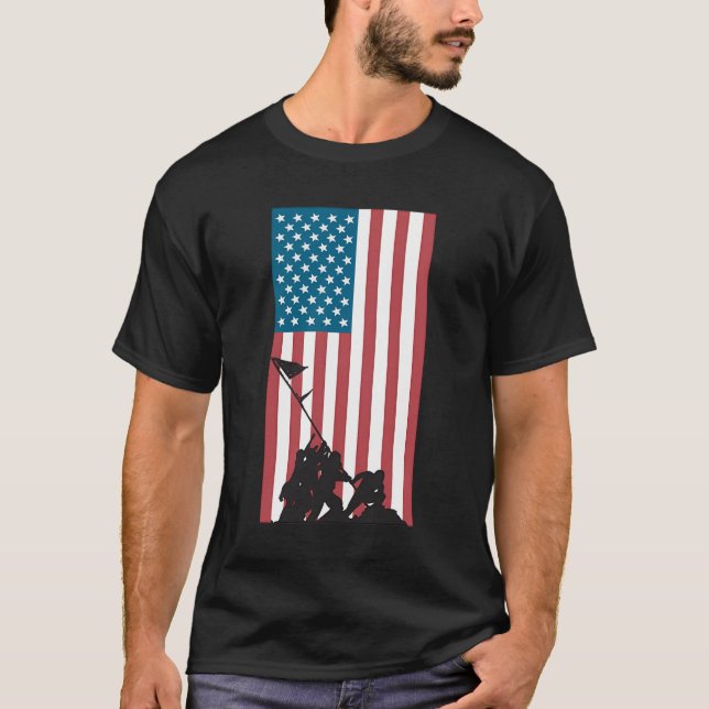 Flag Raising On Iwo Jima T-Shirt (Front)