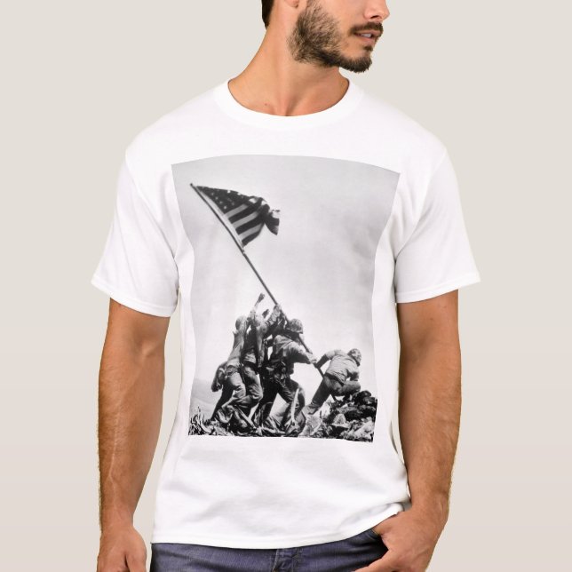 Flag raising on Iwo Jima_War Image T-Shirt (Front)