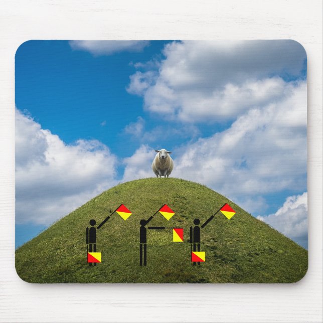 Flag Semaphore Quiz - Ewe Mouse Pad (Front)
