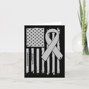 Flag Silver Ribbon Dyslexia Awareness Card