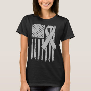Flag Silver Ribbon Dyslexia Awareness T-Shirt