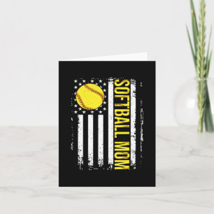 Flag Softball Team Softball Mom Mothers Day Women  Card