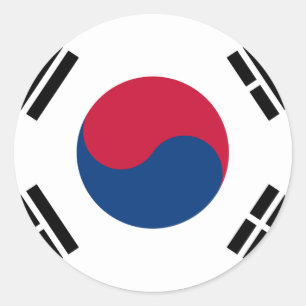 Flag South Korea 대한민국 Classic Round Sticker