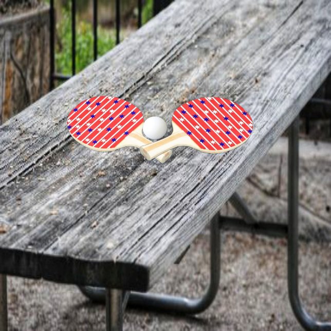 Flag Stars Ping Pong Paddle (Break out the Flag Stripes Ping Pong Paddles, and enjoy a fun game!)