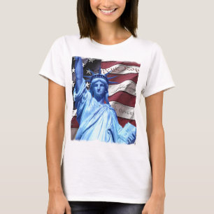 Flag & Statue of Liberty design T-Shirt