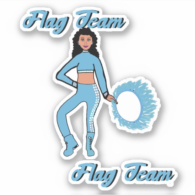Flag Team Ring Stickers ( Light Blue  A) (Front)