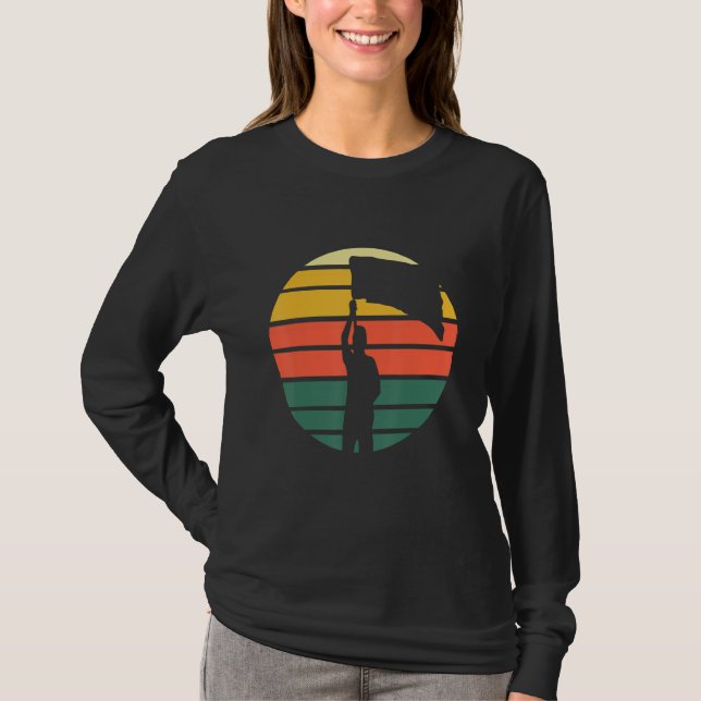 Flag Thrower Retro Design T-Shirt (Front)