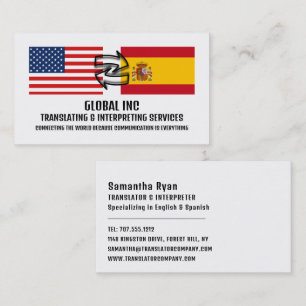 Flag to Flag Design, Translator & Interpreter Business Card