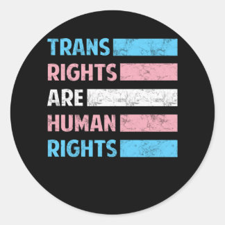 Flag Trans Rights Are Human Rights LGBT Community Classic Round Sticker