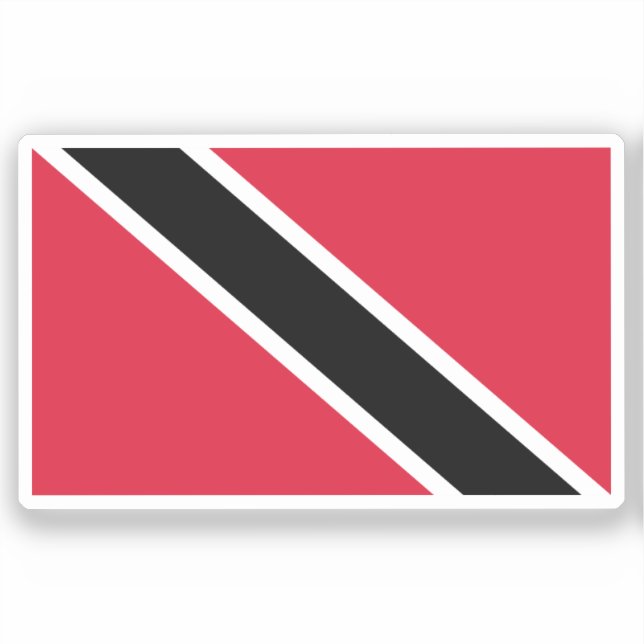 Flag Trinidad and Tobago Custom-Cut Vinyl Sticker (Front)
