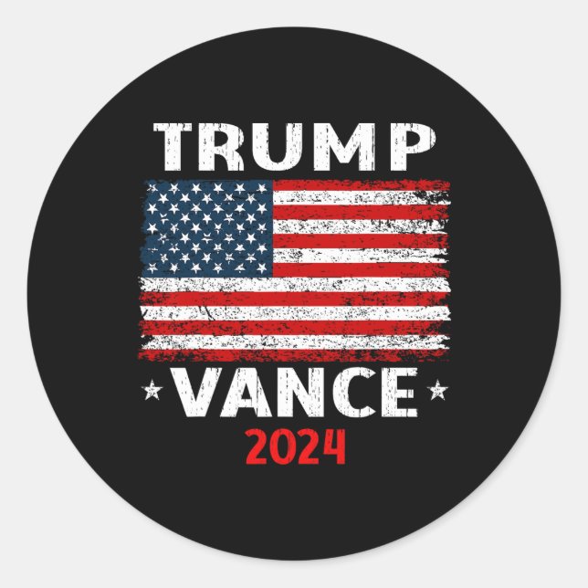 Flag Trump Vance 2024 Vp Vice President  Classic Round Sticker (Front)
