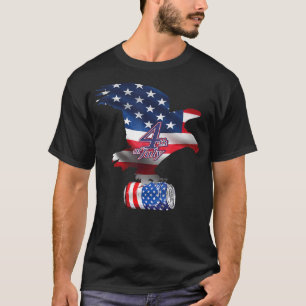 Flag Us Drinking With Beer Eagle For Mens T-Shirt