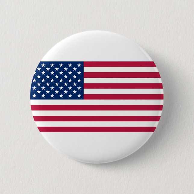FLAG_USA, 4 July Independence Day 2 Inch Round Button (Front)