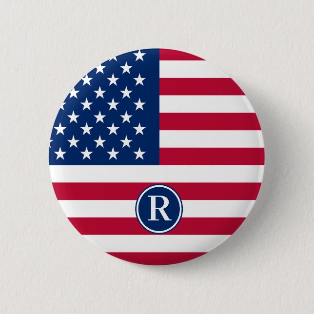 Flag usa Custom  2 Inch Round Button (Front)