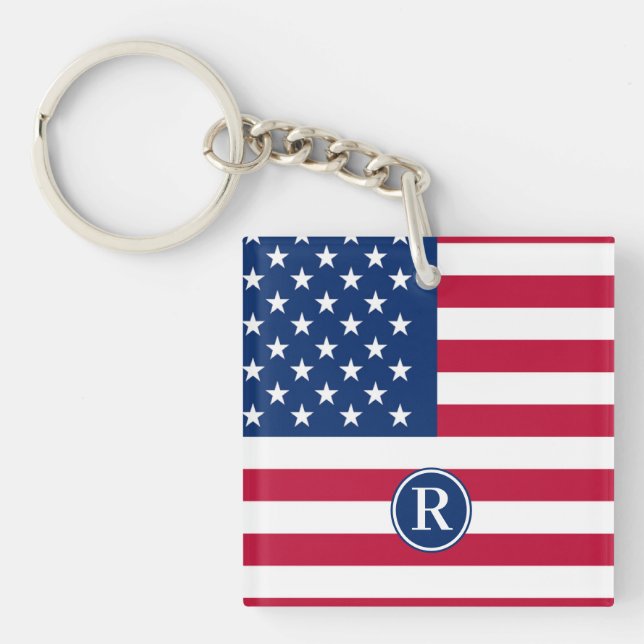 Flag usa Custom  Keychain (Front)