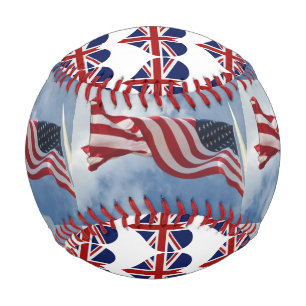 flag USA England heart colours honour love flags Baseball
