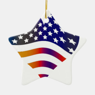 flag usa heart love american honour troops stripes ceramic ornament