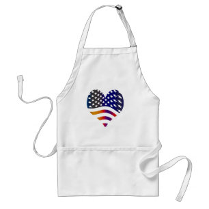 flag usa heart love american honour troops stripes standard apron