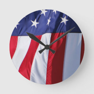 Flag USA Round Clock