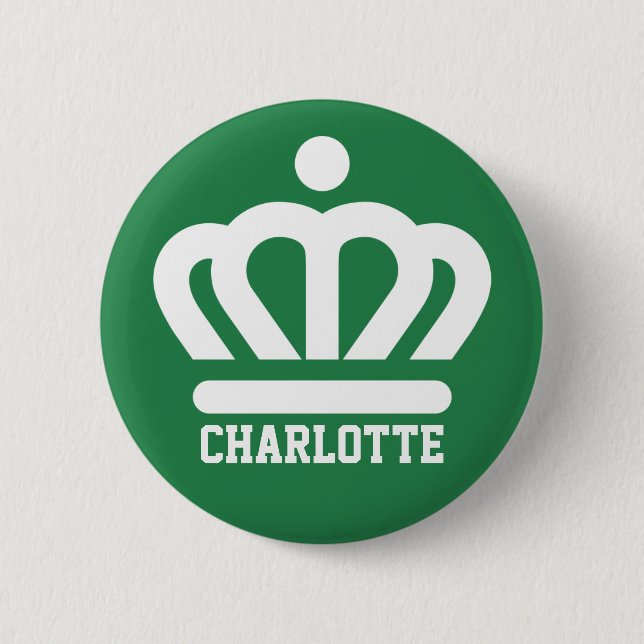 Flag (variant) of Charlotte, NC 2 Inch Round Button (Front)