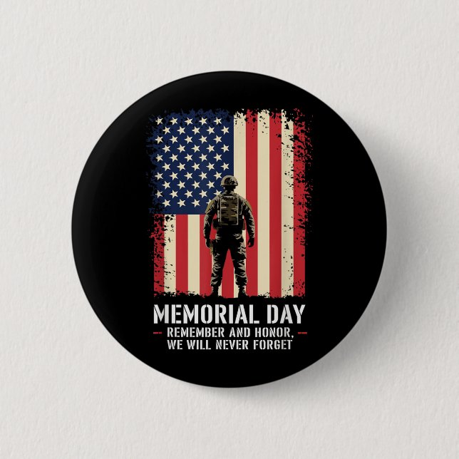 Flag Veterans Memorial Day Gave Some Gave 2 Inch Round Button (Front)