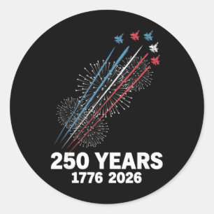 Flag Vintage 250 Years American 1776 2026 250th Us Classic Round Sticker