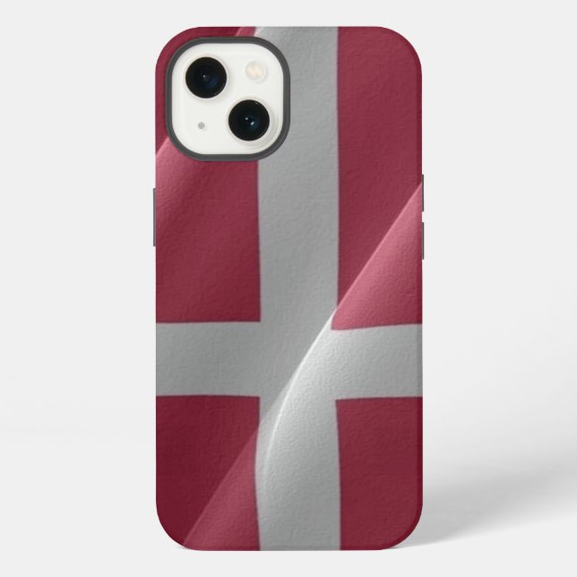Flag waving of Denmark - iPhone Case (Back)