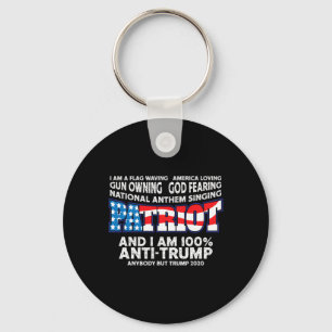 Flag Waving Red White And Blue Anti Trump  Keychain
