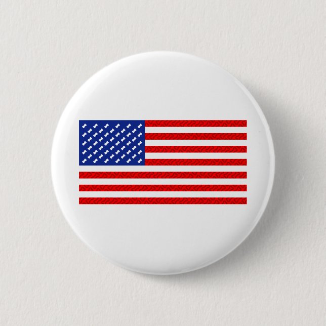 Flag with Dog Bones 2 Inch Round Button (Front)