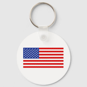 Flag with Dog Bones Keychain